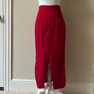 Vintage Red Front Slit Skirt Size 3/4